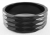 BB248 black line/facet carved wide bangle